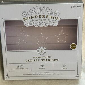 3pk 12in Lighted Window Curtain Stars
Christmas Novelty Silhouette Lights Warm W